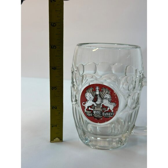 VTG Wine Cellar Glass Beer Mug Collectible Barware Lion Unicorn Crest Home Decor - Picture 5 of 5